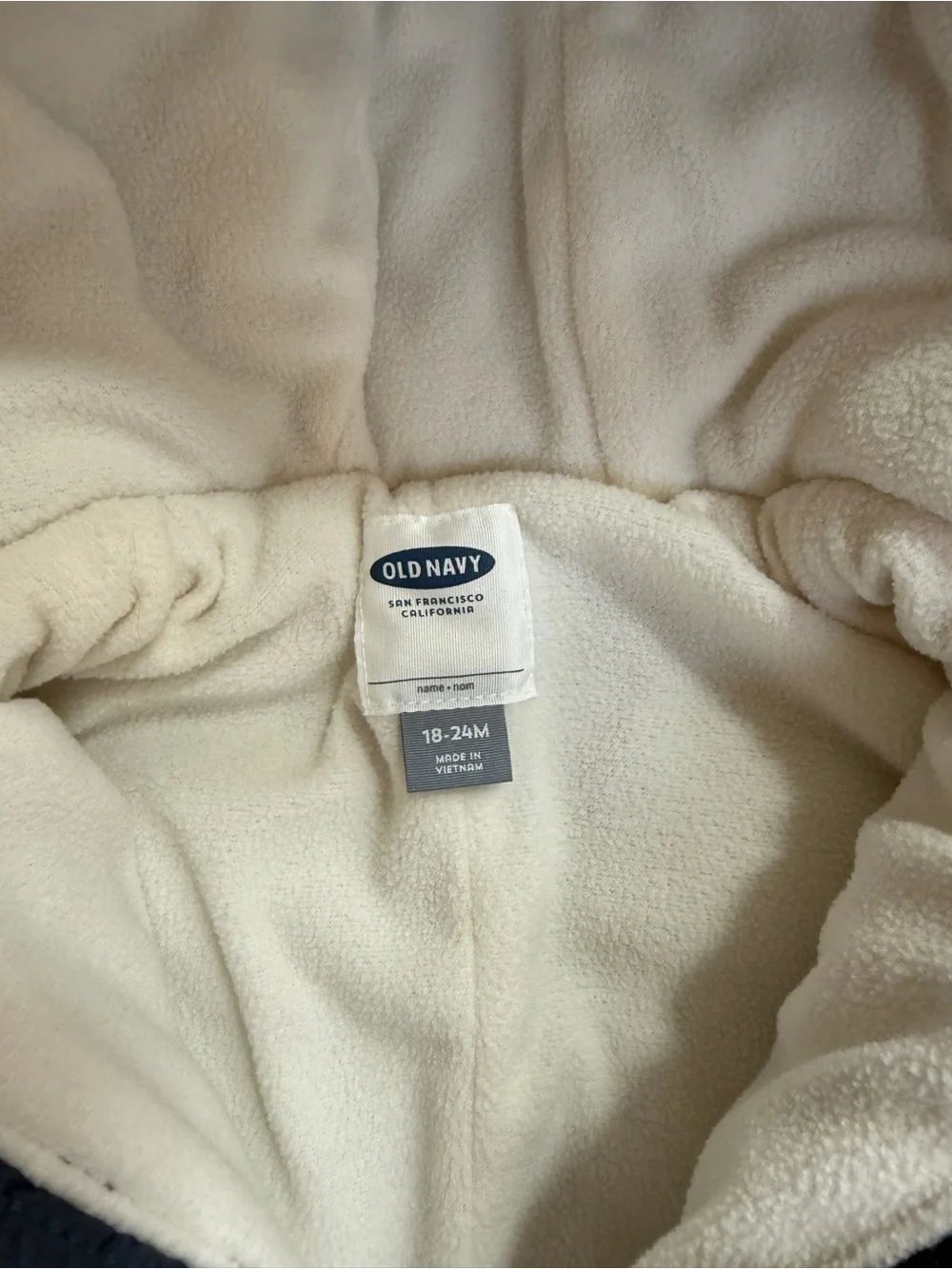 Old Navy Cream Fleece-Lined Infant Hooded Bunting